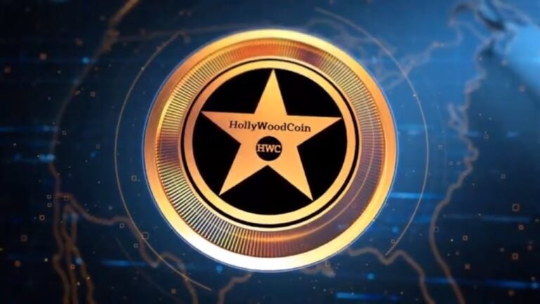 Cryptocurrency presentation. 3D video for HollywoodCoin